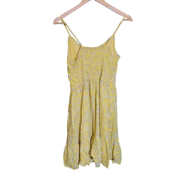 Japna Womens Yellow Ditsy Floral Button Front NWT Sun Dress Size M - Picture 2 of 7